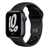 Apple Watch Nike S7 (GPS + Celular) Caja de aluminio medianoche 41mm con correa deportiva antracita/negra