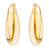 Aretes, Arracadas de Doble Fila, Oro Amarillo 14K