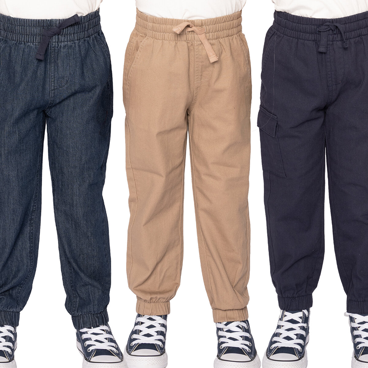 Pekkle Pantalones 3 piezas para Niños y Niñas Azul / Café / Azul 3 Años