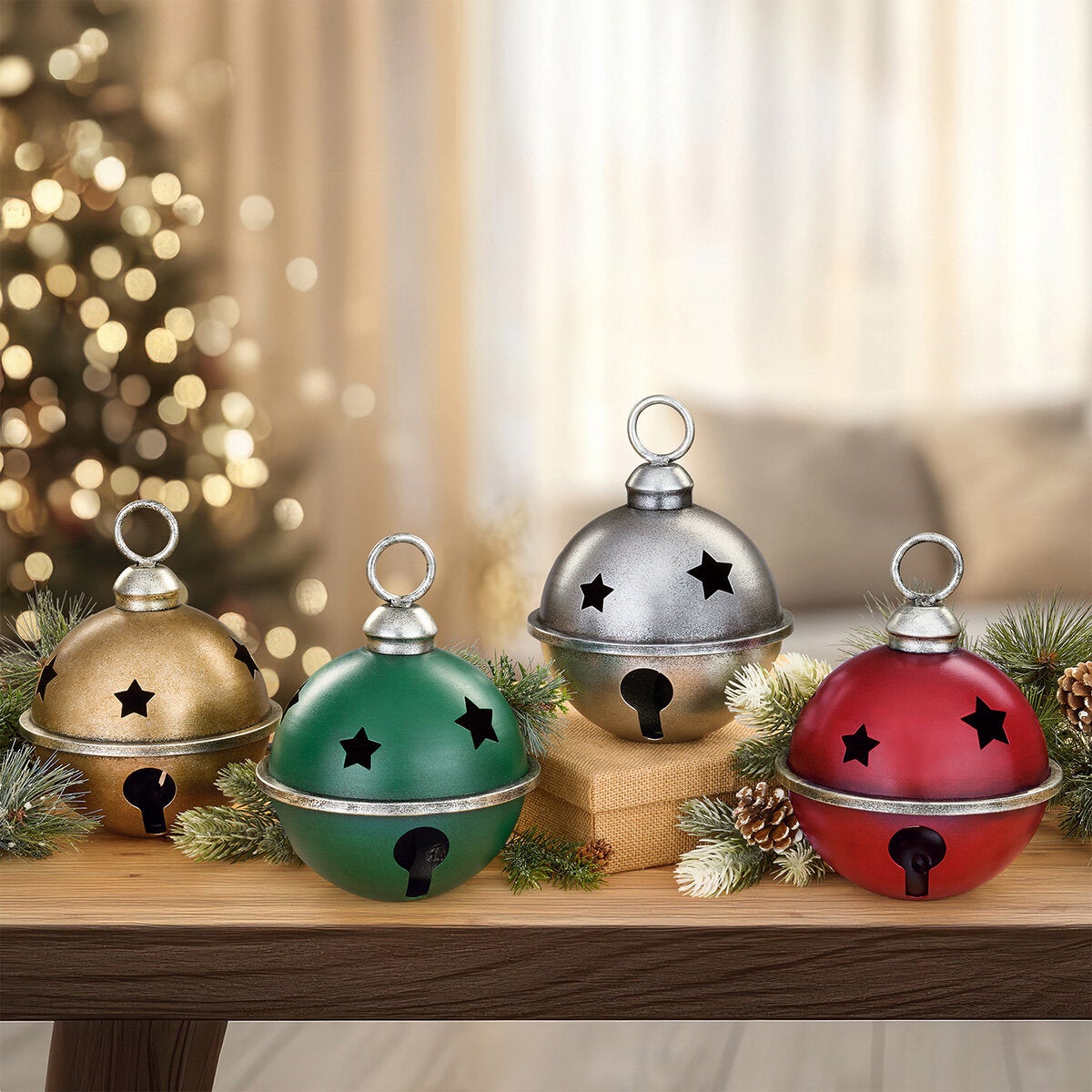 Cascabeles Metálicos Decorativos, Juego de 4 Pzas. Cascabeles Metálicos Decorativos, Juego de 4 Pzas.