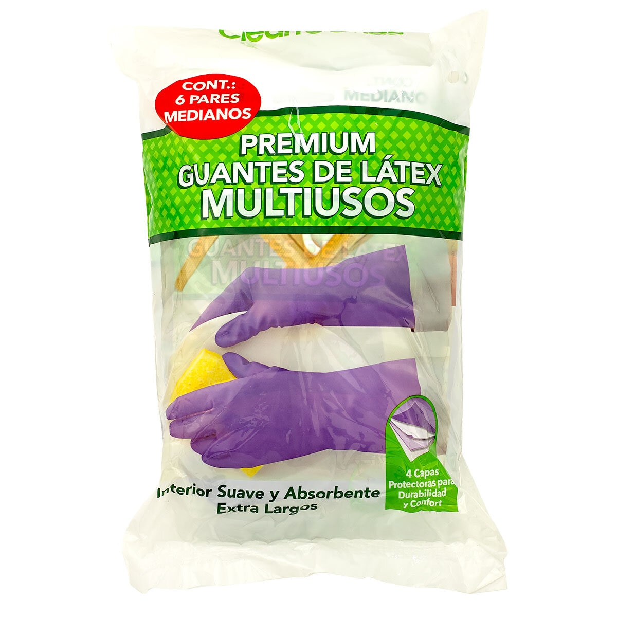 Clean Ones, Guantes para Limpieza 6 Pares, Varios Tamaños