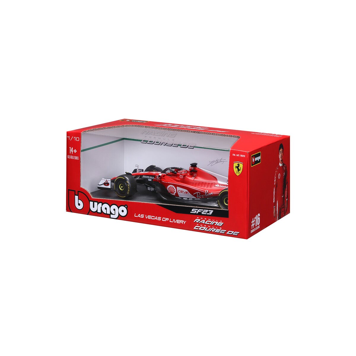 Bburago Auto F1 de Colección Escala 1:18, Ferrari #16 Las Vegas