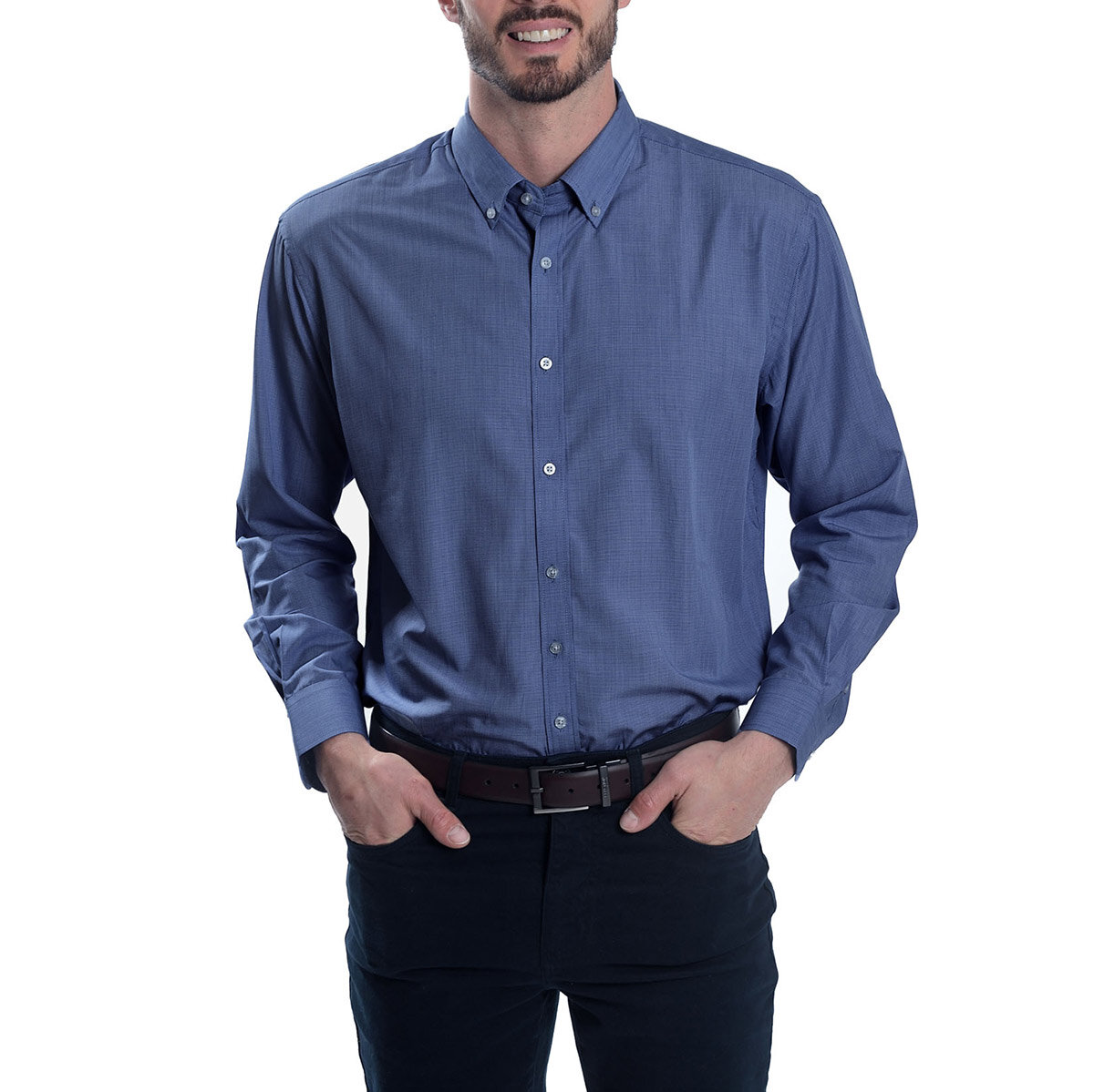 Chaps Camisa para Caballero Azul Cuello 15/15.5 Manga 32/33