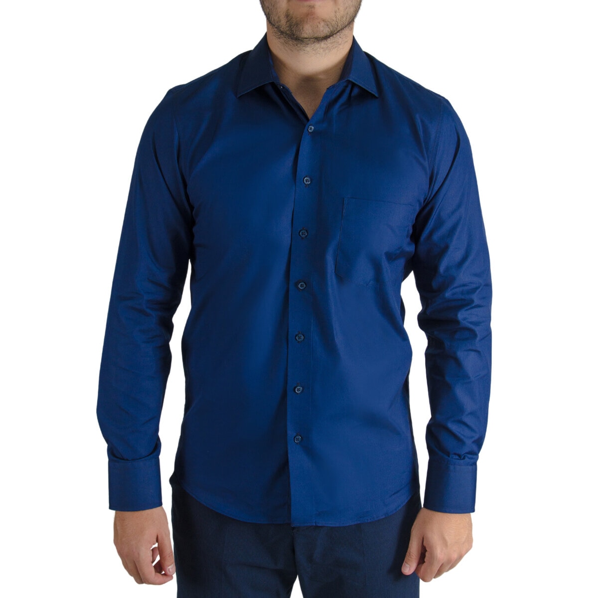 Emporio Colombo, Camisa de Algodón para Caballero Corte Slim, Color Blanco, Varias Tallas