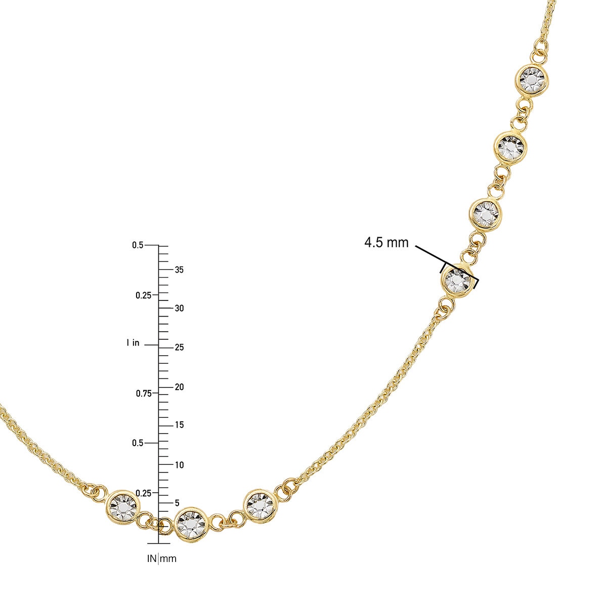 Collar de Estaciones Redondas, Oro Dos Tonos 14K