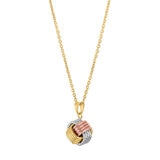 Collar con Dije de Nudo de Corazón, Oro 14k Collar con Dije de Nudo de Corazón, Oro 14k
