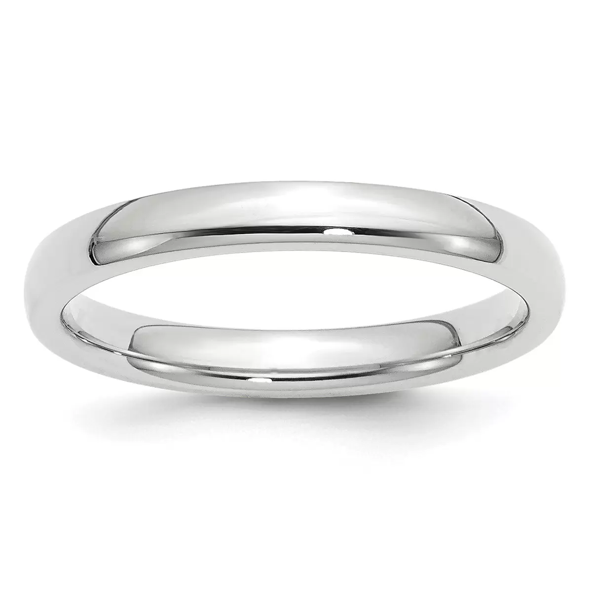 Argolla de matrimonio, 3mm, Comfort Fit, Oro Blanco 14k, Talla 10