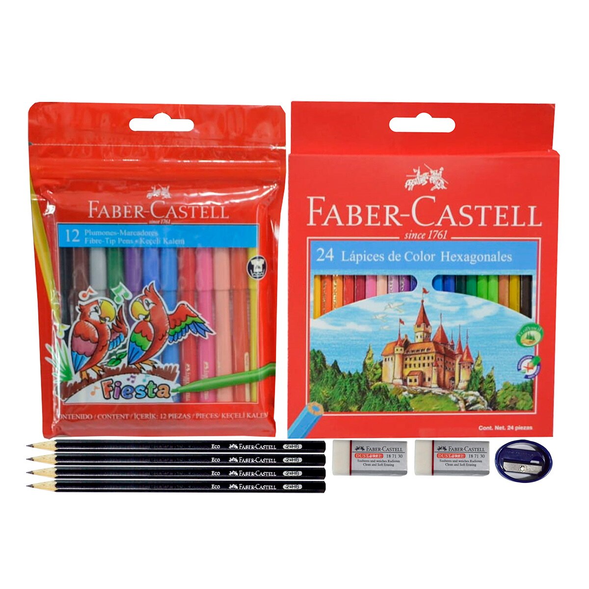 Faber-Castell, Paquete Escolar con 9 Artículos