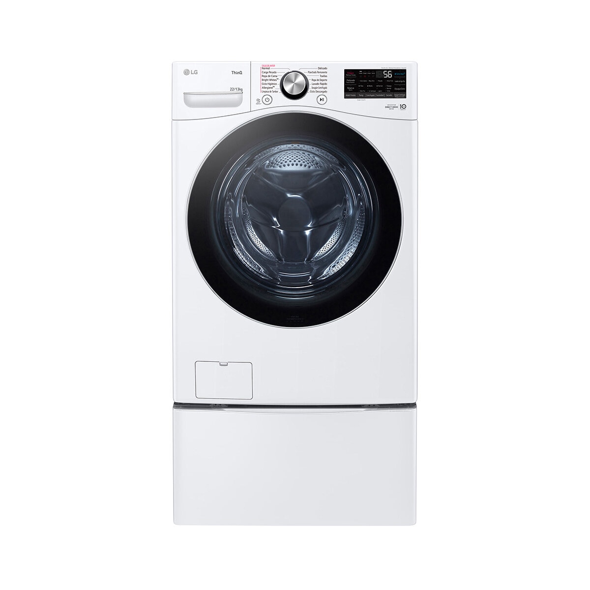 LG Lavasecadora 22Kg/13Kg con Pedestal