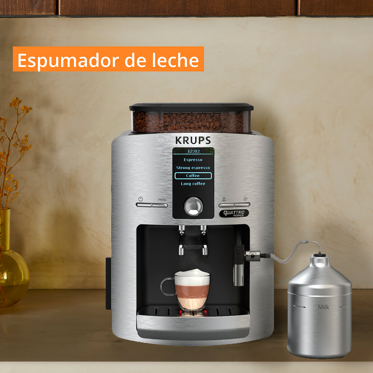 Krups Cafetera Automática Silver , incluye kit de mantenimiento
