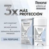Rexona Clinical Antitranspirante en Crema Unisex Sin Aroma 4 pzas de 58 gr