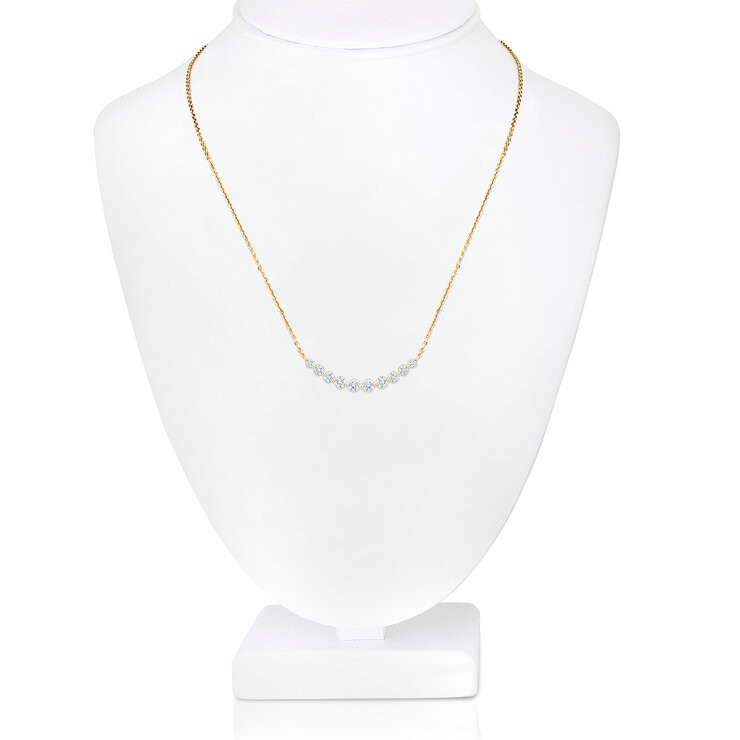 Collar de Barra de Diamantes 1.00ctw, Oro Amarillo 14K