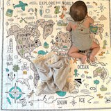  Icaru Kit de Tapete y Accesorios para Bebé con Diseño de Mapa