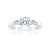 Anillo de Compromiso, 0.98 ctw Diamantes, Oro Blanco de 14K Anillo de Compromiso, 0.98 ctw Diamantes, Oro Blanco de 14K