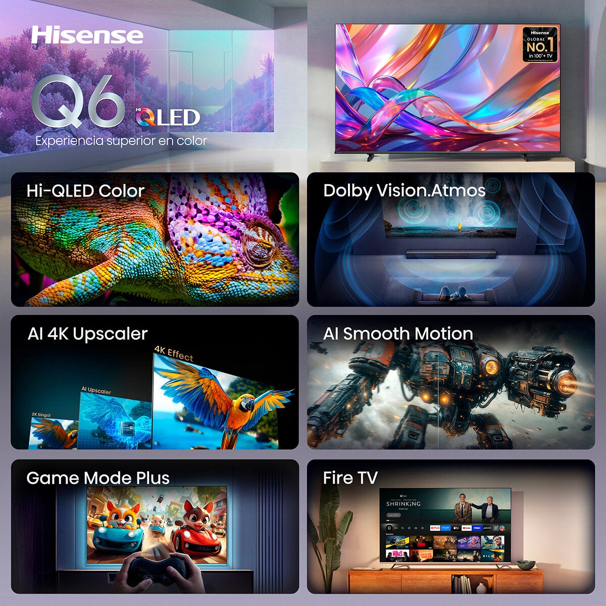 Hisense Pantalla 65" HI-QLED 4K Fire TV Hisense Pantalla 65" HI-QLED 4K Fire TV