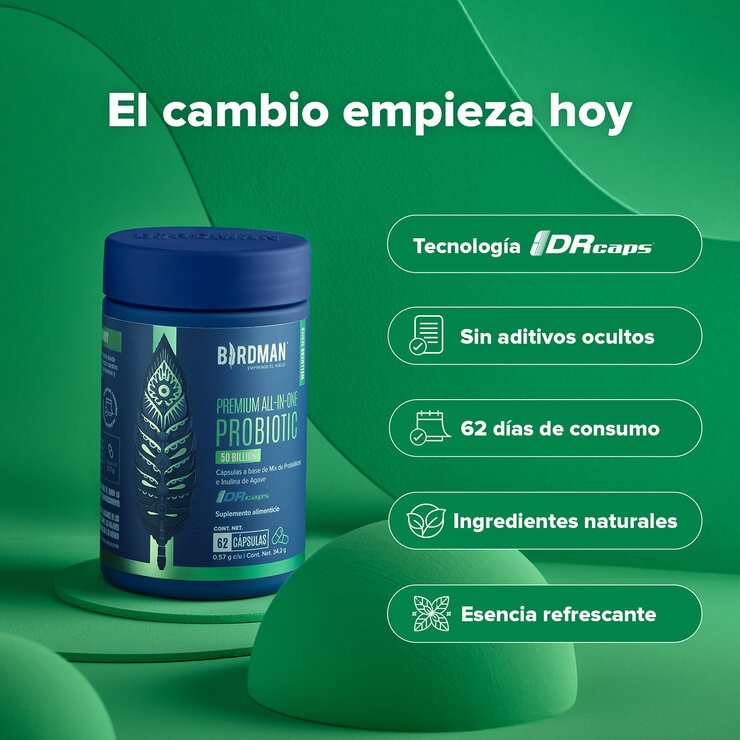 Birdman Probiotic 50 Billones Frasco de 62 Cápsulas