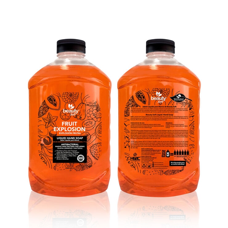 Beauty Soft Jabón Líquido para Manos 2 pzas de 2 L