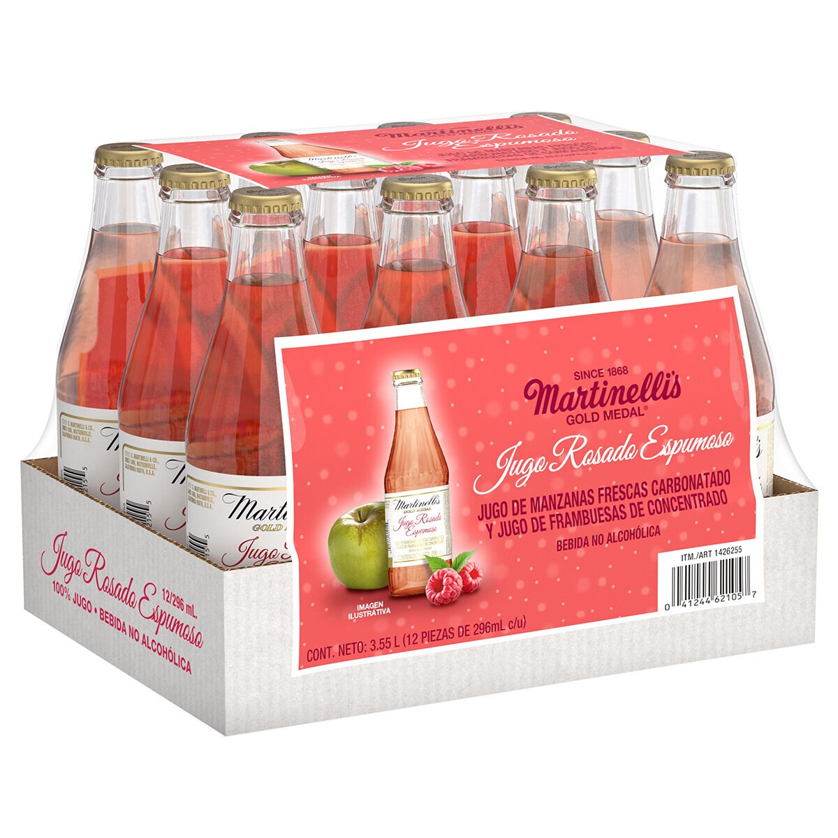 Martinelli's Jugo Rosado Espumoso 12 pzs de 296 ml