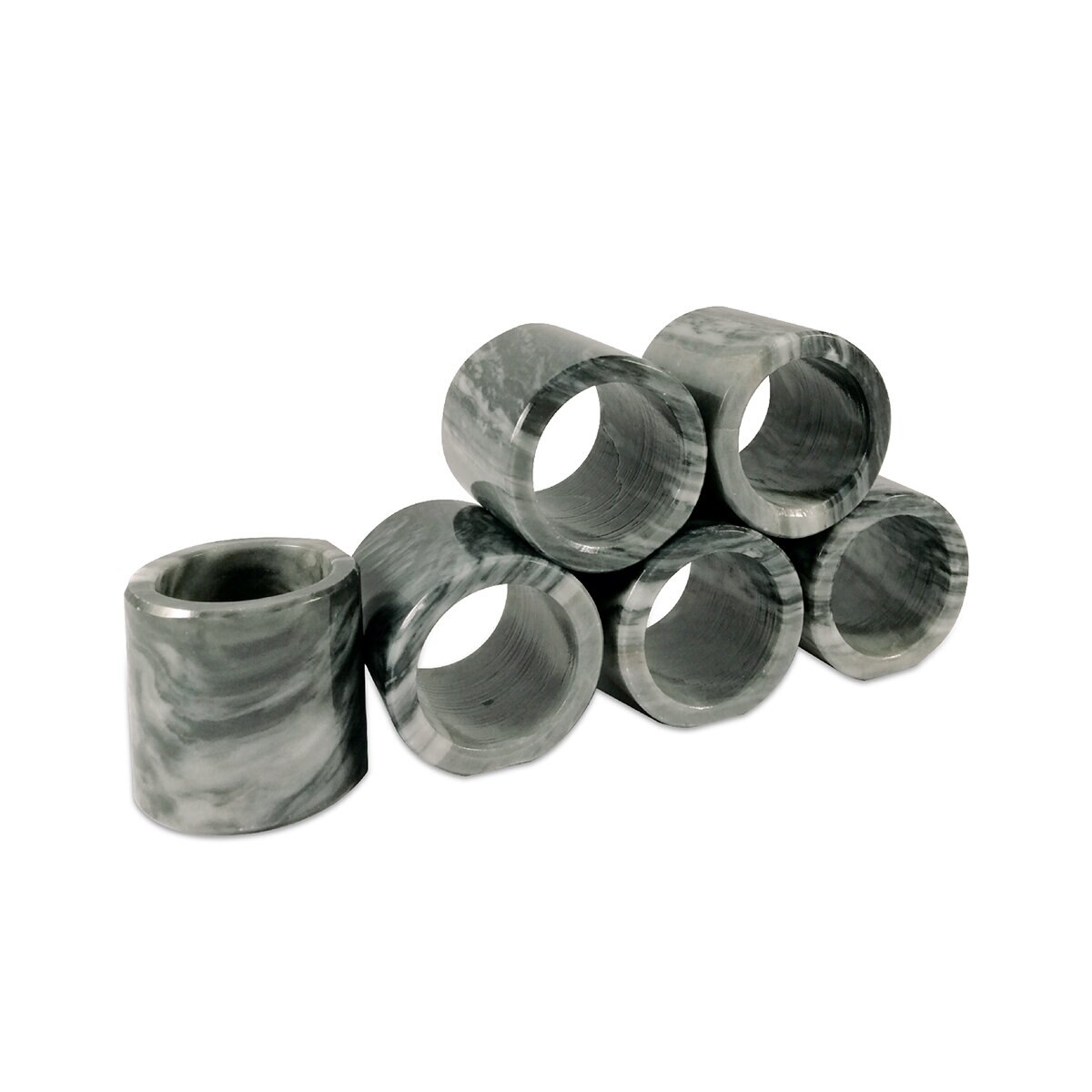 Luhom Juego de Servilleteros de Mármol 6 piezas Gris
