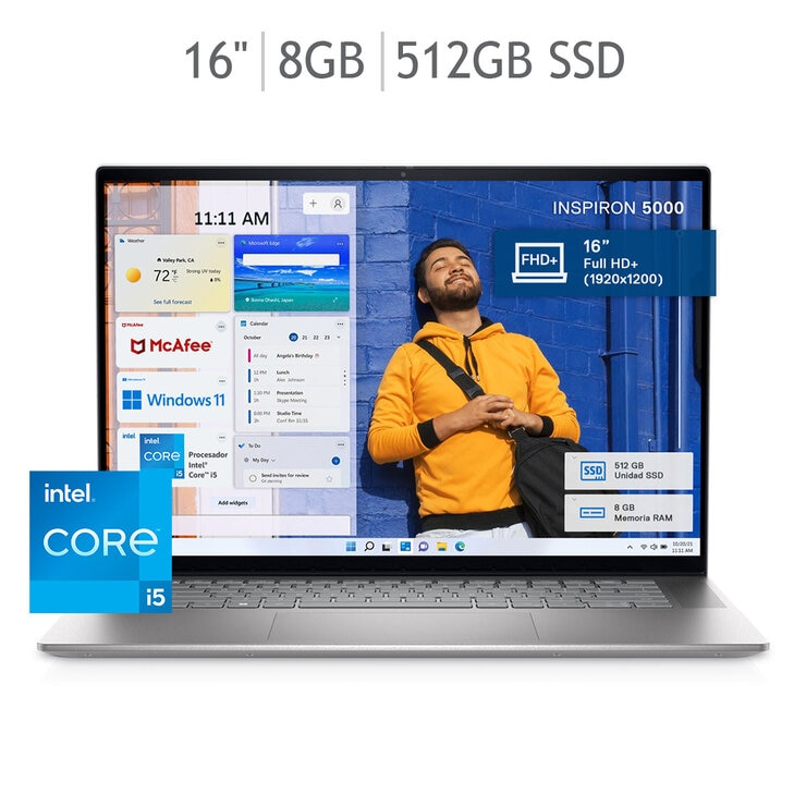DELL Inspiron Laptop 16" Intel Core i5-1235U 8GB 512GB SSD Windows 11