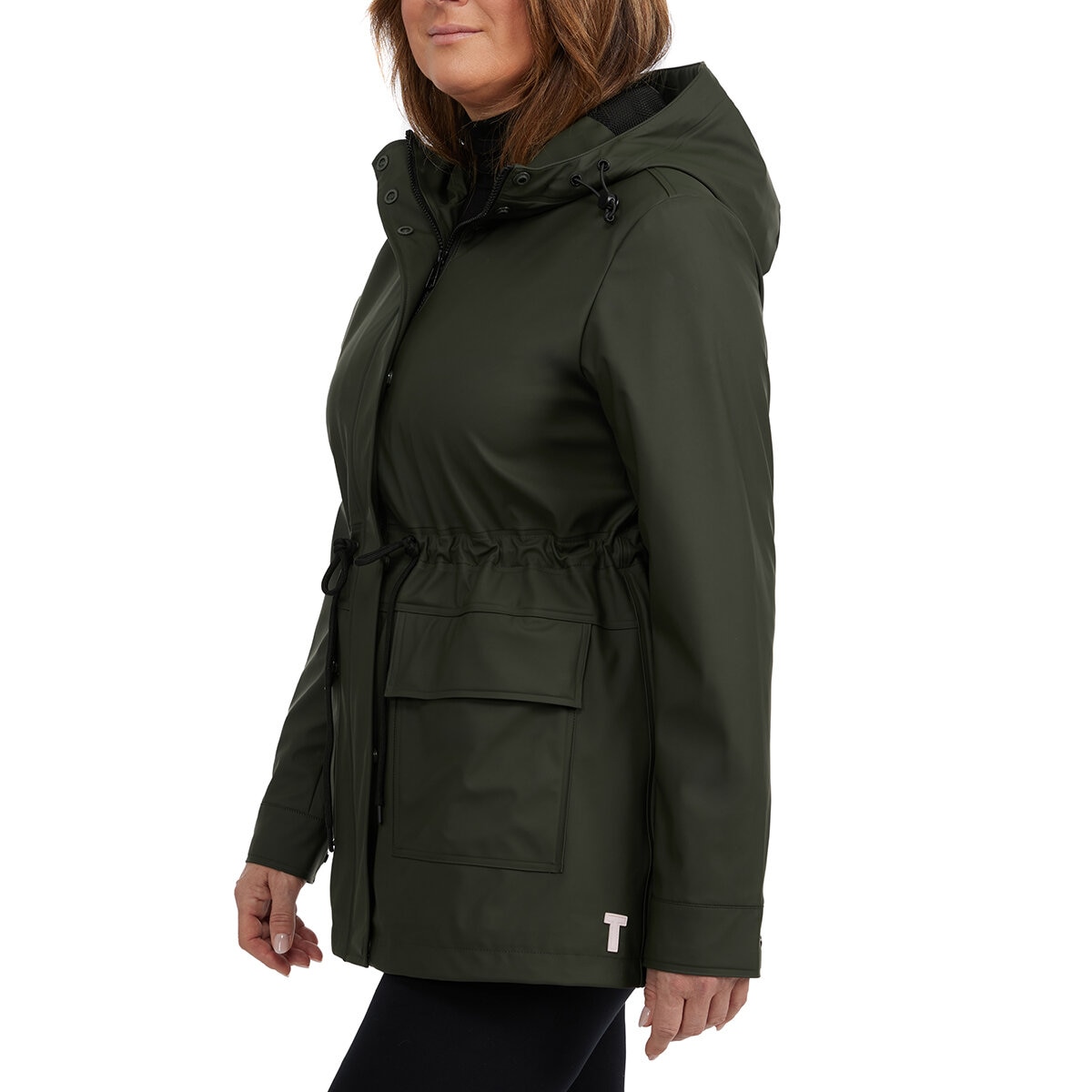 Teddi Rose Chamarra impermeable para Dama Verde Grande