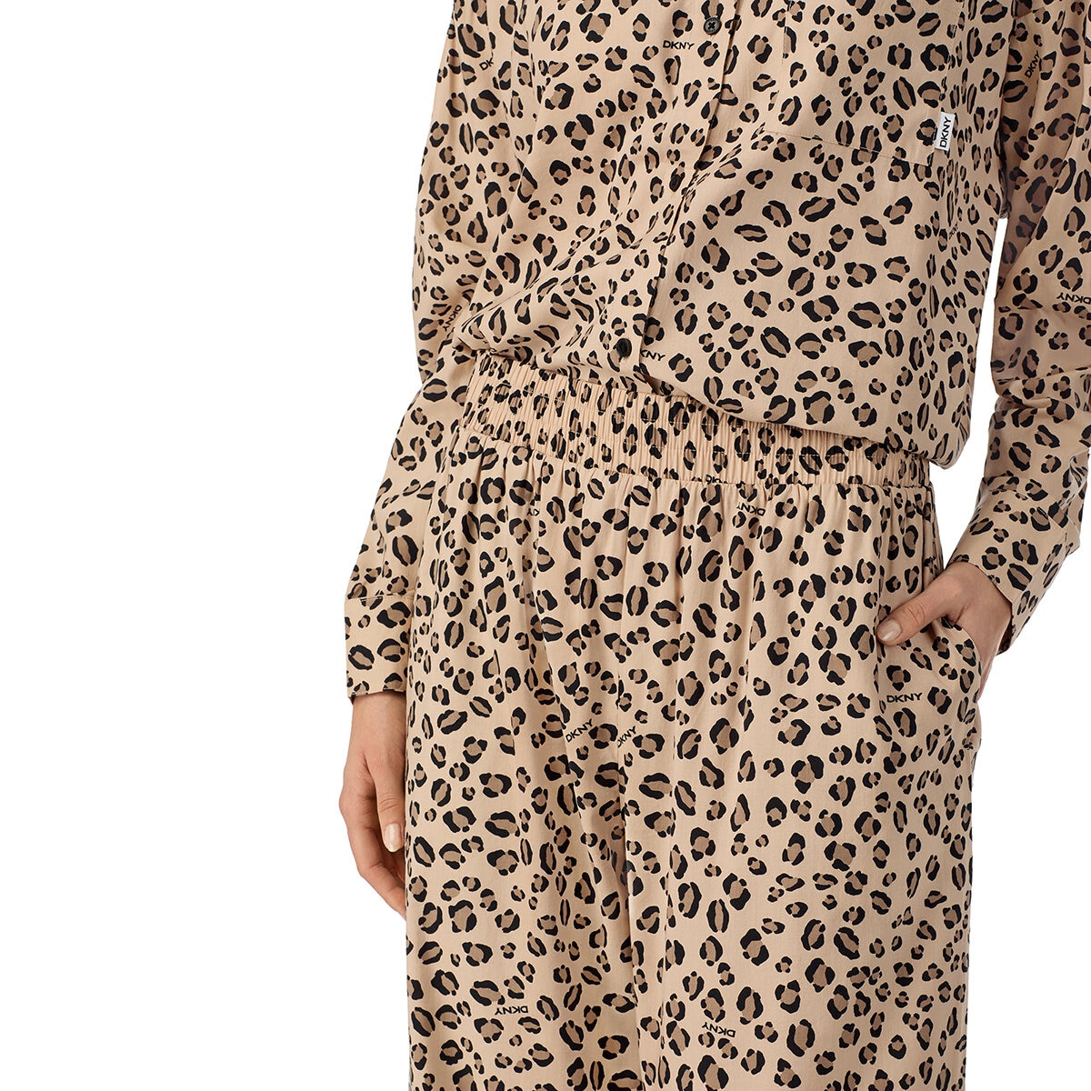DKNY Pijama para Dama Café Extra Grande
