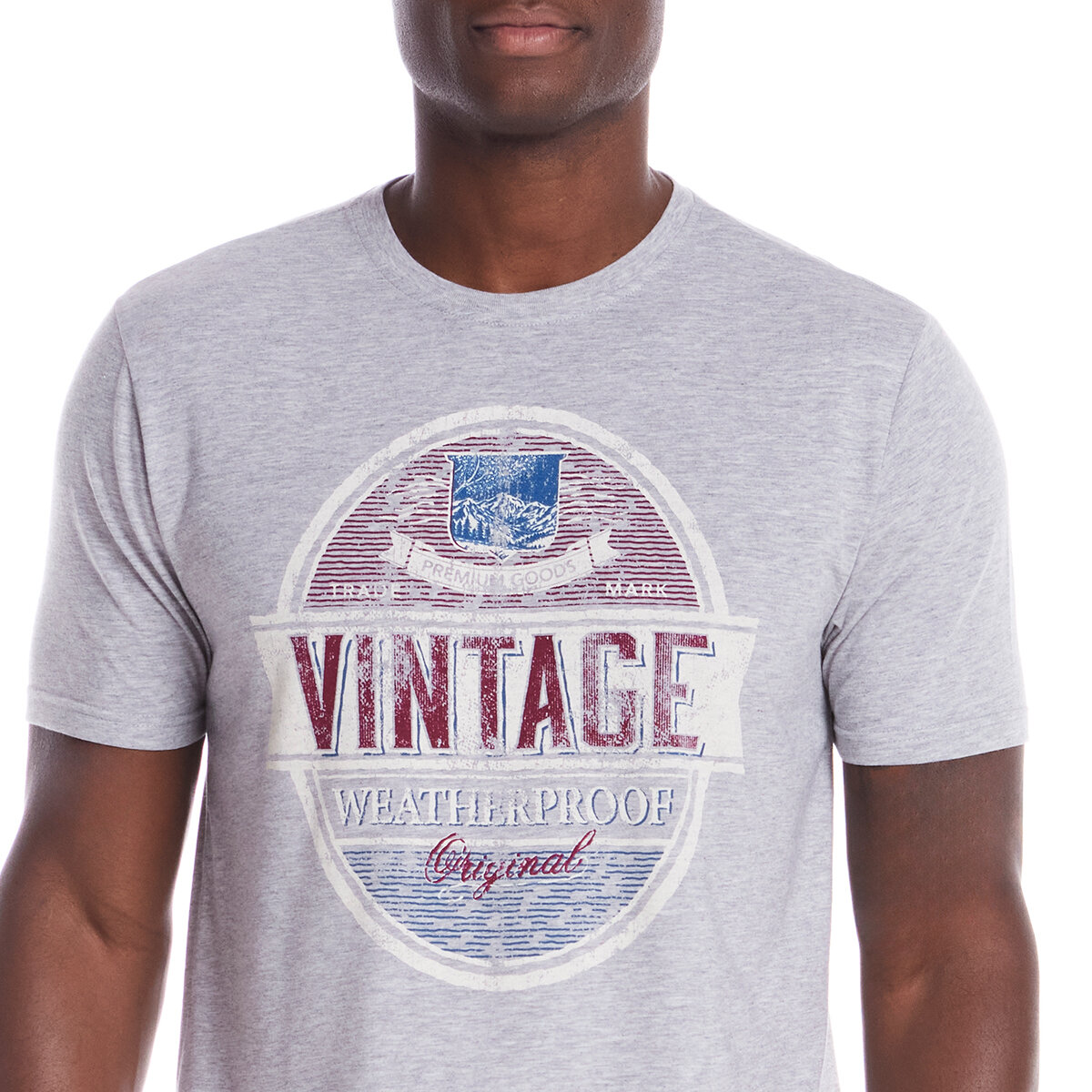 Weatherproof Vintage Playera para Caballero Gris Mediana