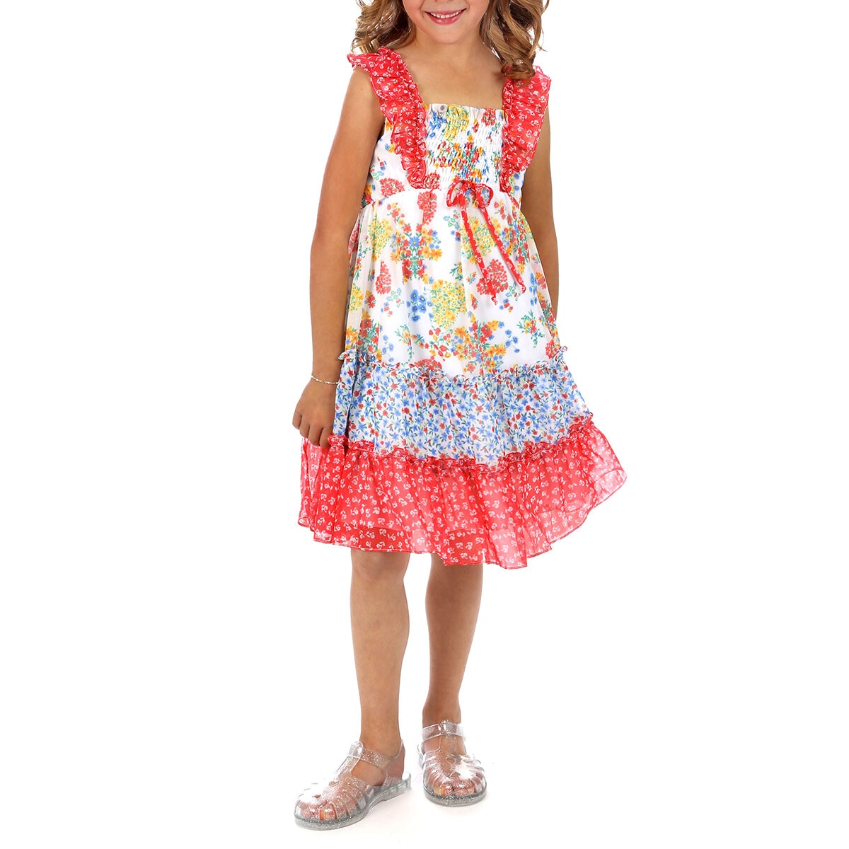 Jona Michelle Vestido para Niñas Rojo 7 Años