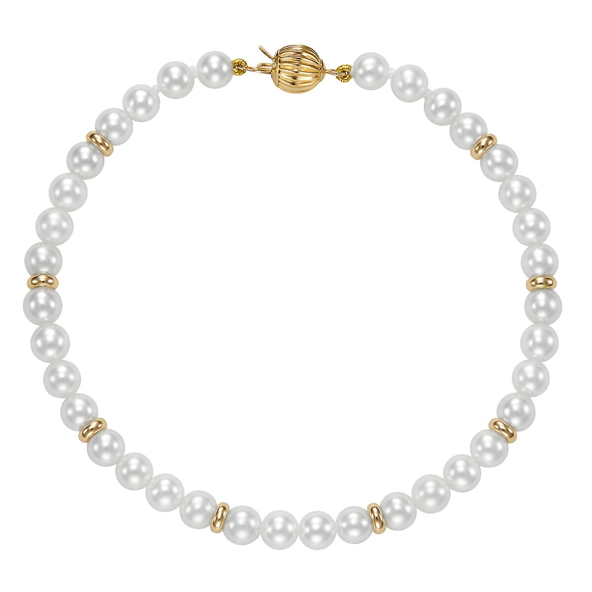 Pulsera de Perlas, Oro Amarillo de 14K