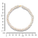 Collar de Perlas Cultivadas, Oro Amarillo de 14kt