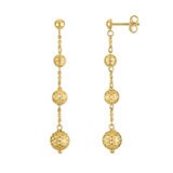 Aretes, Colgantes de Cuentas, Oro Amarillo 14K Aretes, Colgantes de Cuentas, Oro Amarillo 14K