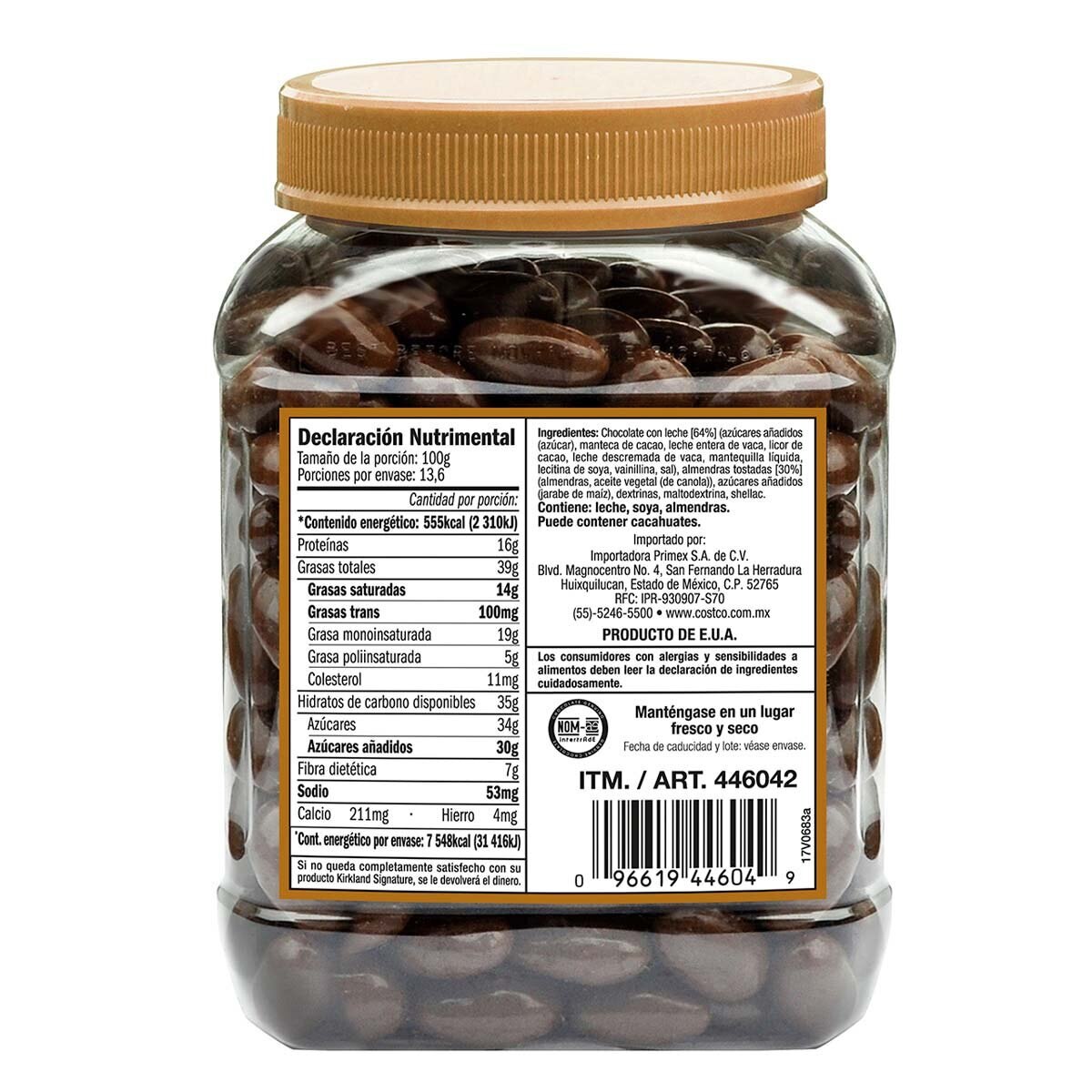 Kirkland Signature Almendras Cubiertas de Chocolate 1.36 kg