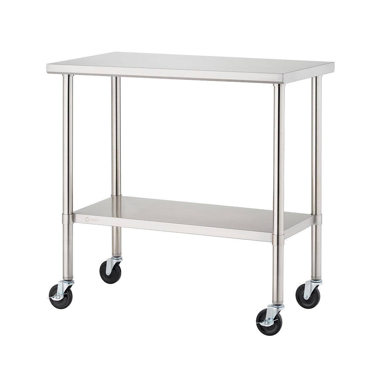 Trinity Mesa de Preparación de Acero Inoxidable con Ruedas