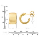 Aretes, Arracadas 'C', Oro Amarillo 14K