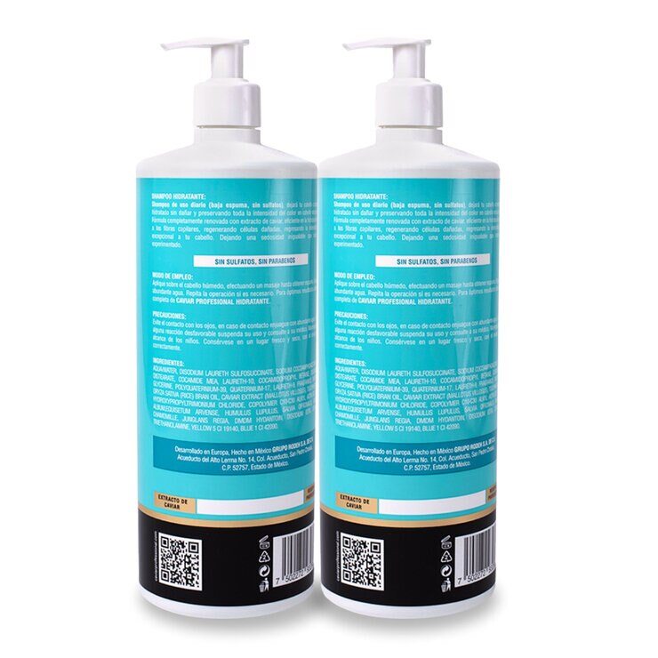 Caviar Shampoo Hidratante 2 pzas de 1 L Caviar Shampoo Hidratante 2 pzas de 1 L