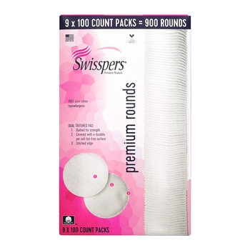 Swisspers Almohadillas de algodón Desmaquillantes 9/100 pzas