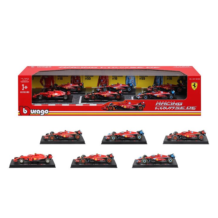 Colección Autos de Carreras F1 Escala 1:43 Paquete de 6 Piezas, Varios Modelos