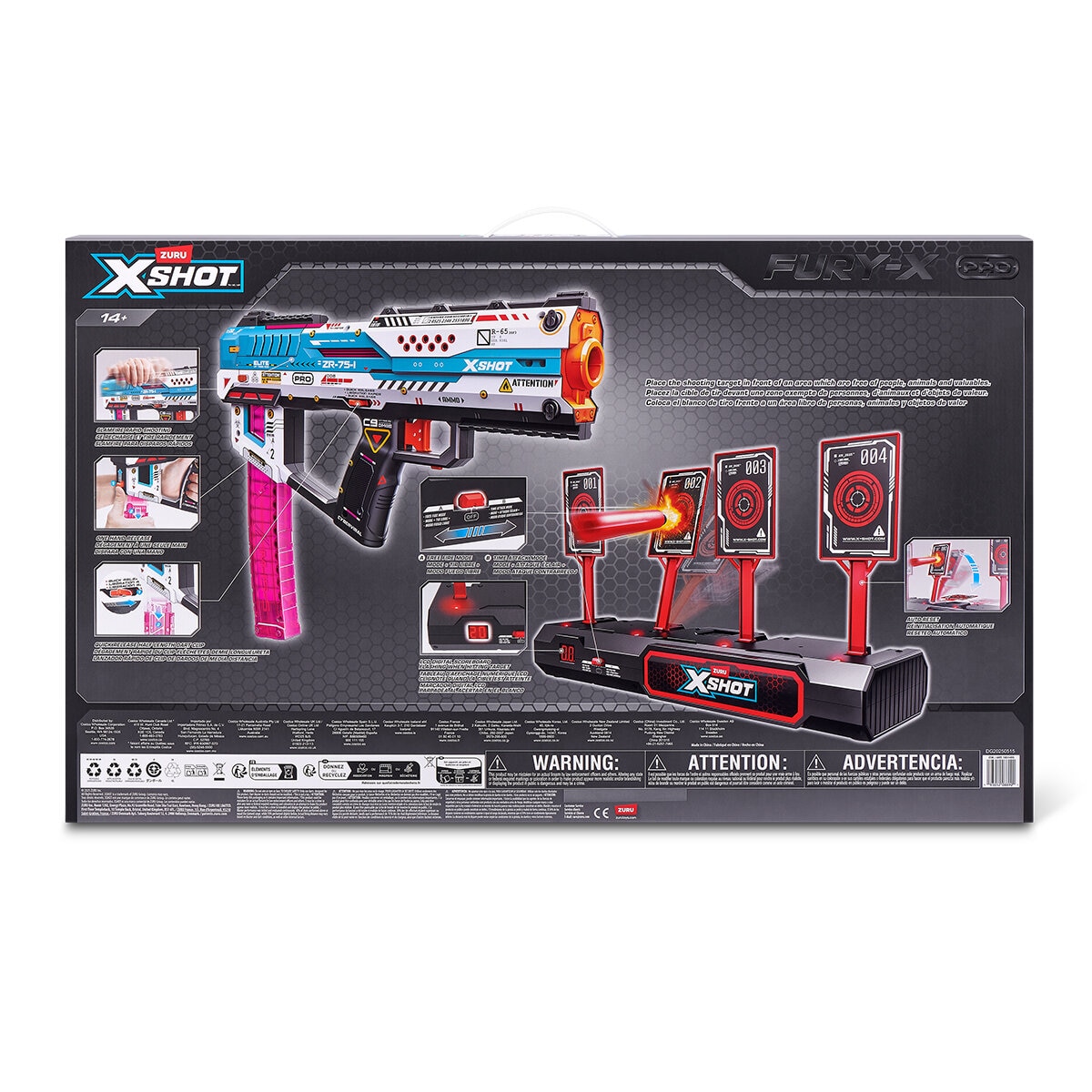X-Shot Pro Fury-X Paquete de Batall con 2 Blasters y Blanco Interactivo