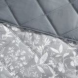 Seasons Collection Colcha con Relleno Alternativo Tamaño King Hojas Grises