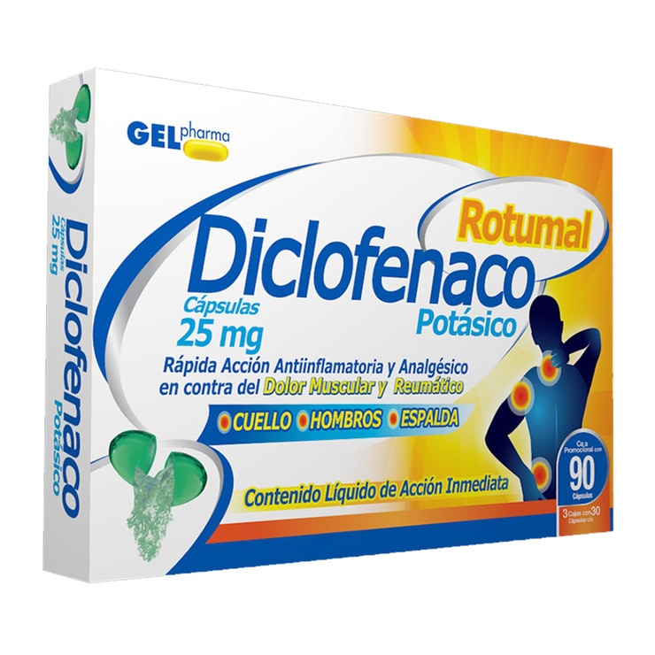 Rotumal Diclofenaco 90 cápsulas 3 pack Rotumal Diclofenaco 90 cápsulas 3 pack