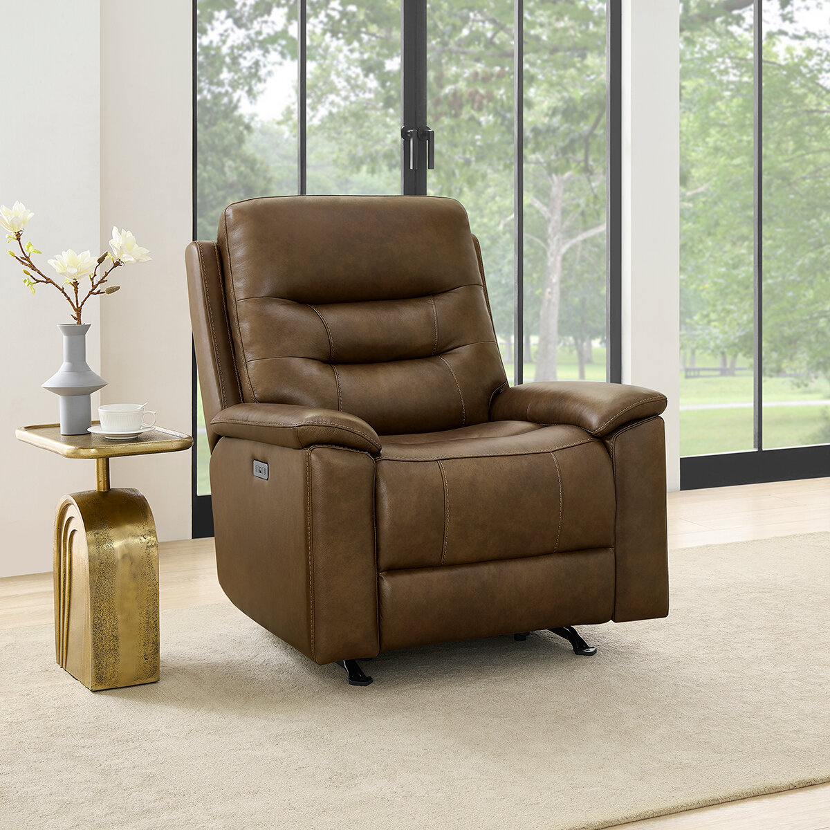 Barcalounger, Sillón Reclinable de Piel con Reposacabezas Eléctrico