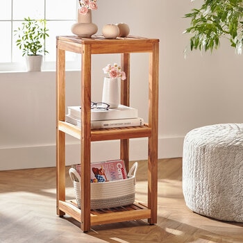 Mesa Inspired Living, Torre de Madera de Acacia para Almacenamiento