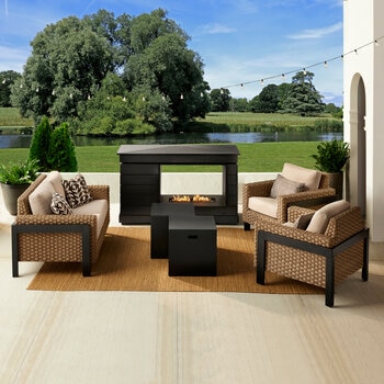 Agio, Highcliff Sala para jardin con chimenea de 6 Piezas