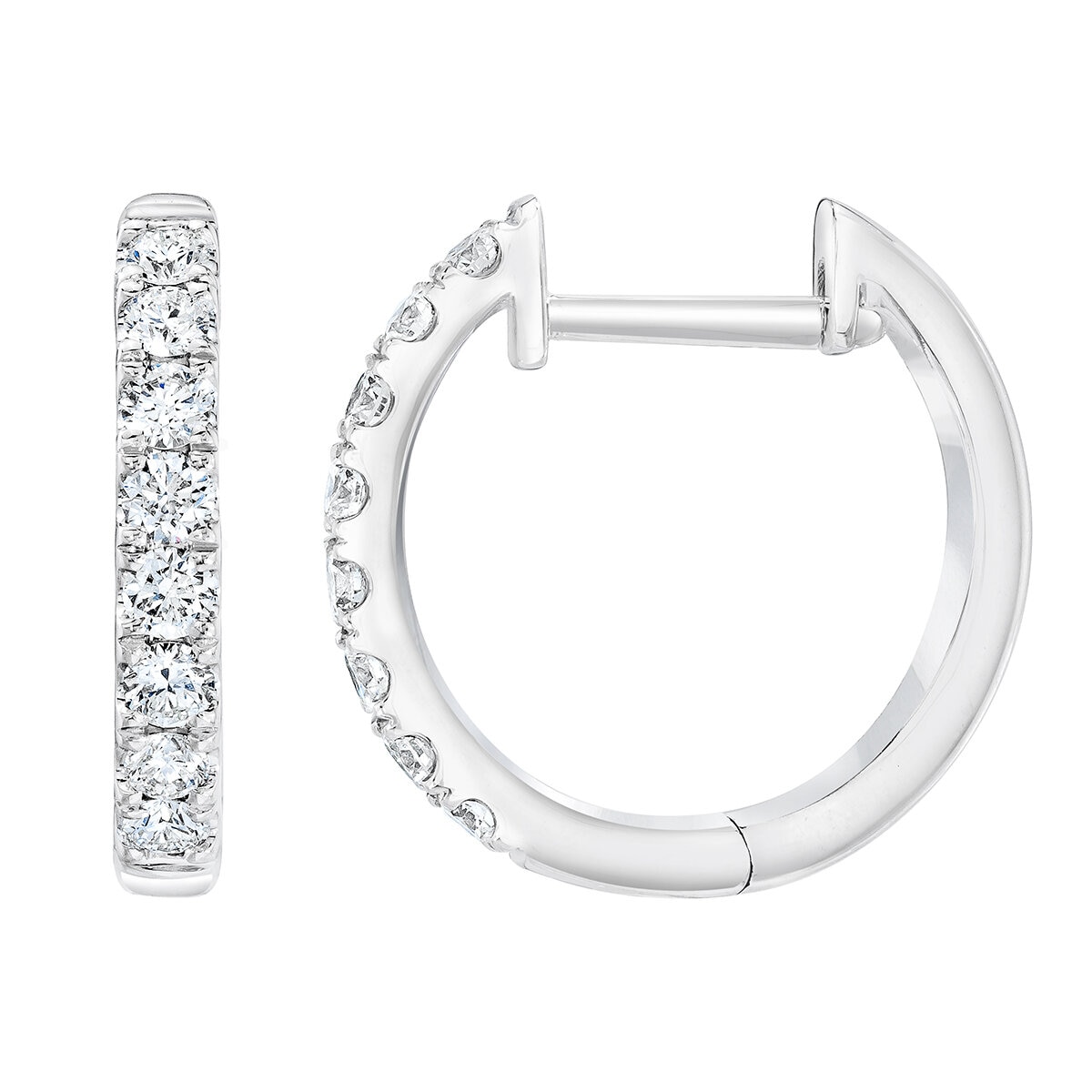 Aretes, Arracadas de Diamantes 0.35ctw, Oro Blanco 14K