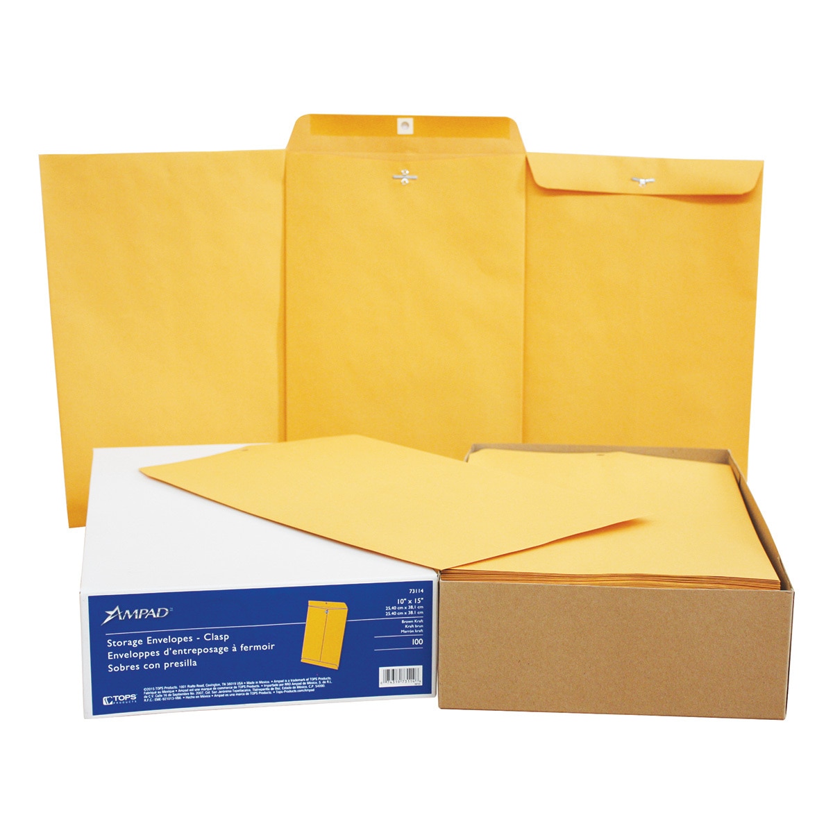 Ampad sobre tipo bolsa con broche tamaño oficio amarillo