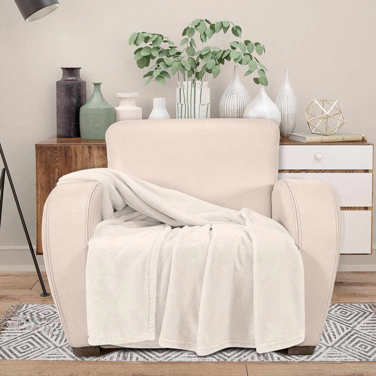 Providencia, Frazada Suave 152 cm x 178 cm, Blanco
