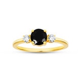 Anillo de Onix con Diamantes 0.15ctw, Oro Amarillo 14K