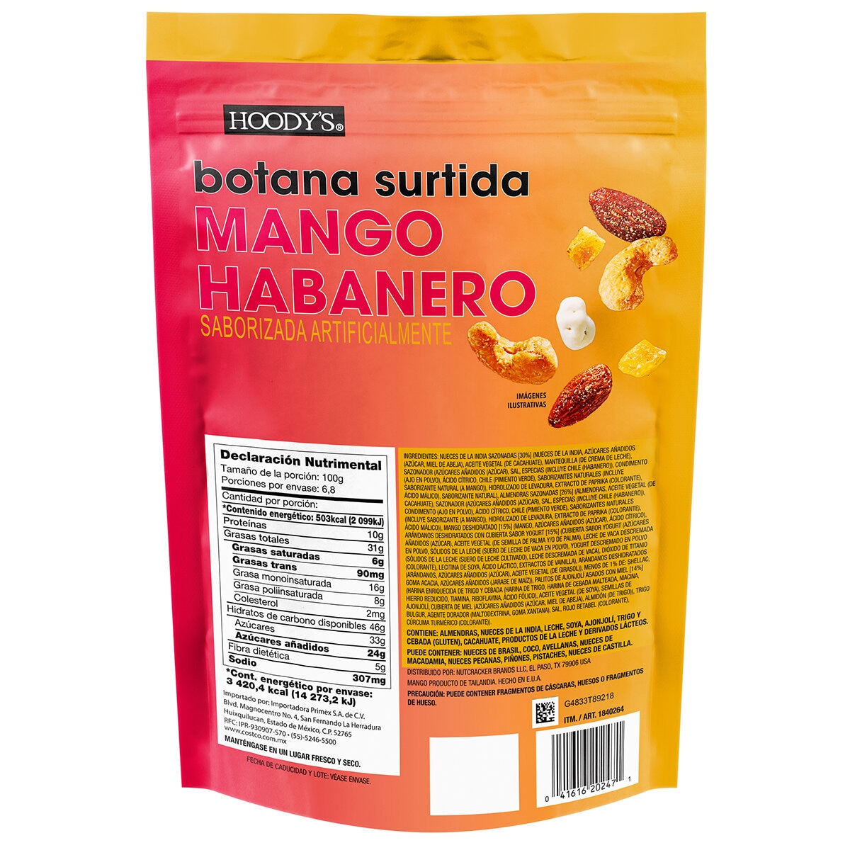 Hoody's Botana Surtida Sabor Mango Habanero 680 g