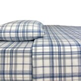 Flannel From Portugal, Juego de Sábanas de Franela, Tamaño Individual 3 piezas, Light Blue Plaid