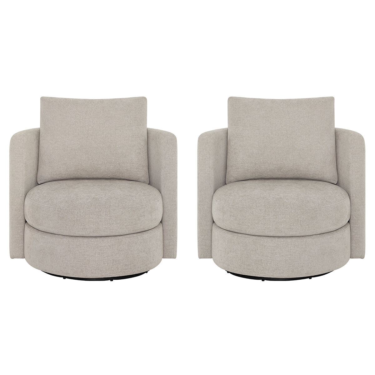 Thomasville, Juego de 2 Sillones Giratorios de Tela